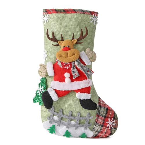 Blausky 1 chaussette de Noël, grande chaussette de Saint-Nicolas, à suspendre, décoration de Noël, chaussettes de Noël, chaussettes de Saint-Nicolas, cadeau de décoration de cheminée de Noël