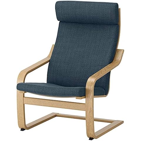 Sillón POÄNG de chapa de roble en Hillared azul oscuro Cover