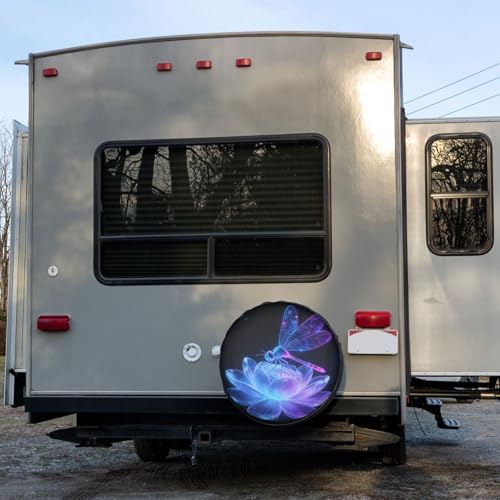 Image of Delerain Cute Dragonfly Spare Tire Cover for Jeep RV Trailer SUV Truck and Many Vehicle, Wheel Covers Sun Protector Waterproof (15 Inch for Diameter 27 inch-29 inch)