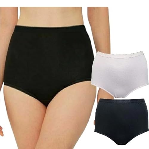 iTRONiK Women's 100% Cotton Incontinence Briefs - White, L