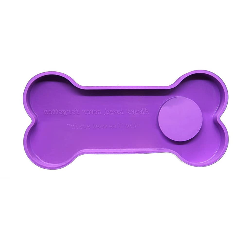 Cvzj Purple Memorial Pet Tombstone Mold Dog Bone Shaped Monument Uv Epoxy Resin Casting Mold Dog Keepsake Gravestone Silicone Mould Silicone