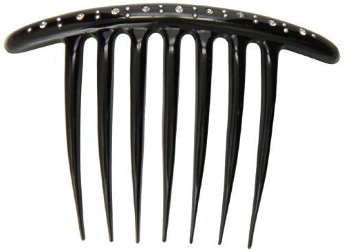 Caravan Jeweled 7 Tooth French Twist Comb In Black And Sprinkled With Crystals And Studs