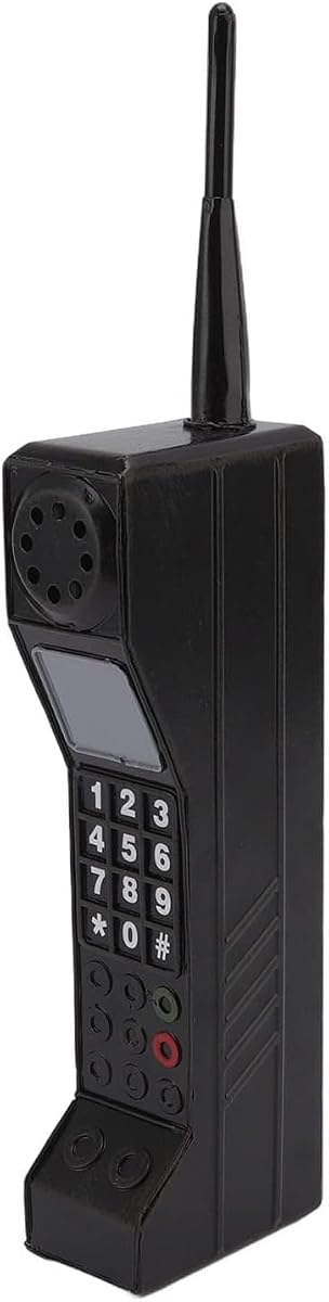Retro Brick Cell Phone Ornament, 80s 90s Phone Prop, Vintage Cellular Phone Model, Old Fashioned Cell Phone Template for Family Decoration Simulation Photographic Ornaments (Black)
