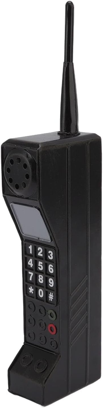 Retro Brick Cell Phone Ornament, Vintage Cellular Phone Model, Old Fashioned Cell Phone Template for Family Decoration Simulation Photographic Ornaments(Black)