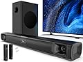 Saiyin Sound Bar for Smart TV with Subwoofer, 100W Detachable Soundbar Home Theater Surround Sound System for TV with Horn Tweeter, Adjustable Bass and HDMI-ARC/Bluetooth Optical/AUX/Connection