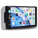 CAMECHO 7 Inch Double Din Car Stereo Touch Screen Bluetooth Car Radio Support Mirror Link FM Radio USB/TF/AUX Input Car Audio Receivers Multimedia MP5 Player 2 Din Head Unit