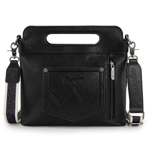 Image of Wrangler Western Handbag for Women Crossbody Bag Top Handle Shoulder Bag Embossed Cowgirl Fringe Purse