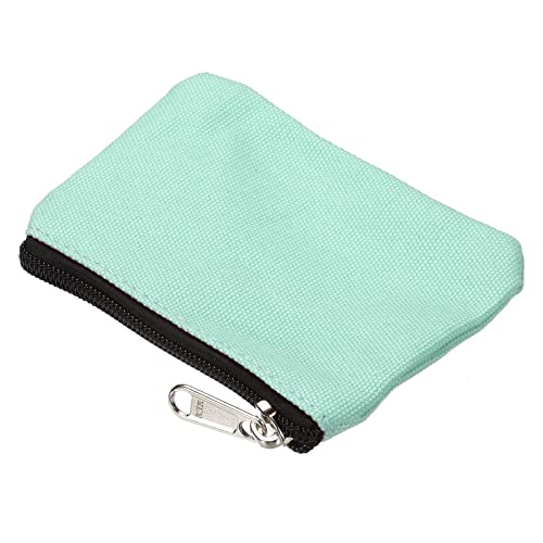 Image of PATIKIL 3 inch x 5 inch Coin Purse Pouch, 3 Pack Change Purses Small Organizer Bags with Zipper Canvas for Home, Light Green Pink Red