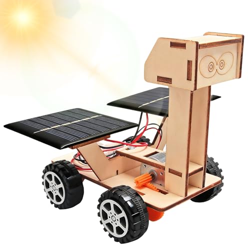 DIY Solarbetriebener Mondrover, Solarbetriebenes 3D Holzpuzzle, Solarauto Holz Puzzle Gebäude Spielzeug, Solar Roboter Bausätze für Jungen & Mädchen Alter 8 9 10+,Inspirieren Kreativität