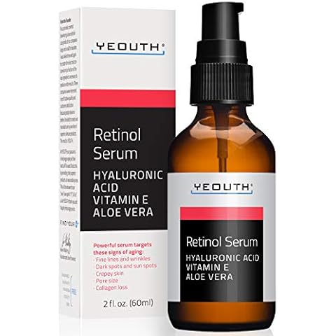 Retinol Serum for Face with Hyaluronic Acid, Hydrating Face Serum Targets Wrinkles, Dark Spots & Acne, Anti Aging Facial Serum, Skin Care Products for Men & Face Serum for Women by YEOUTH Cover