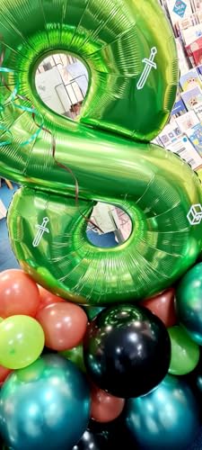Image of Dark Green Number 8 Balloon 40 Inch, 8th Birthday Party Decorations, Giant 8 Foil Balloon for Party Supplies