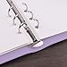 Antner A6 PU Leather Notebook Binder - Refillable 6 Ring for A6 Filler Paper, Loose Leaf Personal Planner Cover With Magnetic Buckle Closure, Purple