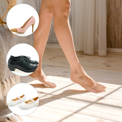 6 Pairs Toe Topper Socks Women, Non-Slip Toe Covers for Women, Black and Skin No Show Forefoot Socks, Seamless Half Sock for Mules Clogs 7