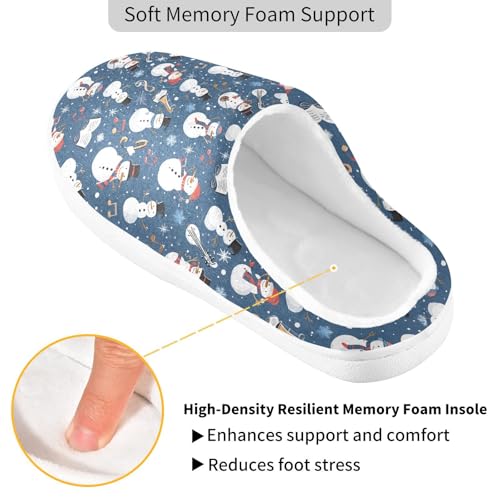 Fuzzy Memory Foam Slippers for Women/Men Christmas Snowman Instrumental Pattern Fluffy Winter House Shoes Indoor and Outdoor3