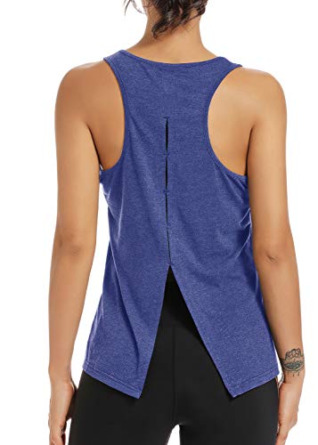 Image of Muzniuer Womens Yoga Workout Tops-Cute Open Back Running Gym Activewear Sports Shirt for Women