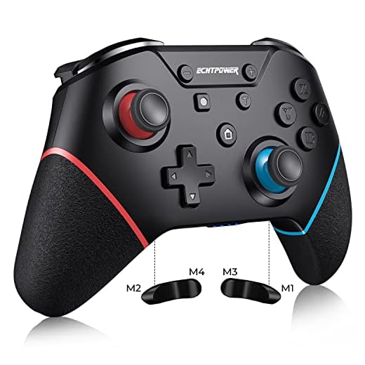 ECHTPower Mando Inalámbrico para Switch/Lite/Oled, Reactivar la Switch, Switch Pro Controller Wireless con Turbo, Dual Shock, Giroscopio, 500mAh Batería, Fácil Sincronizar, Antideslizante y Ergonómico