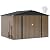 DWVO 10x8ft Metal Outdoor Storage Shed, Waterproof Tool Shed Heavy-Duty Storage Unit with Lockable Door and Vents, Ideal for Bicycles, Tools, Lawnmowers, Backyards, Patios, Lawns - Brown