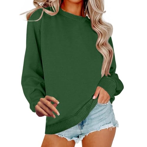 Image of Women Crew Neck Sweatshirts Fall Casual Oversized Sweat Shirts Long Sleeve Cute Preppy Sweatshirt Comfort Pullover