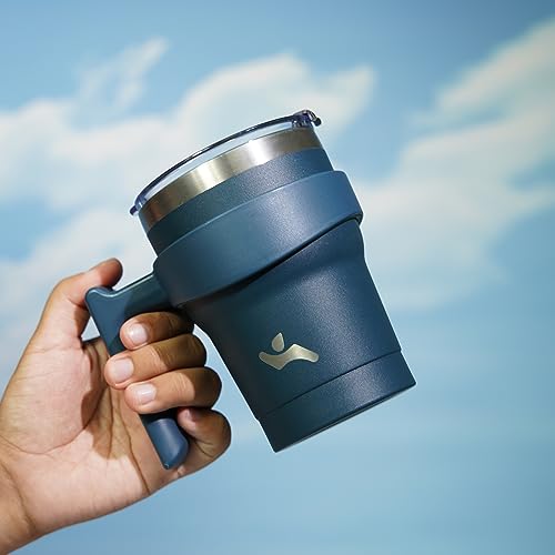 Image of Konokyo 10 oz Tumbler with Handle and Straw, Insulated Travel Mug