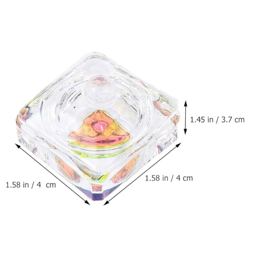 Beaupretty 2pcs Copa de Cristal para Uñas con Tapa miniatura 2