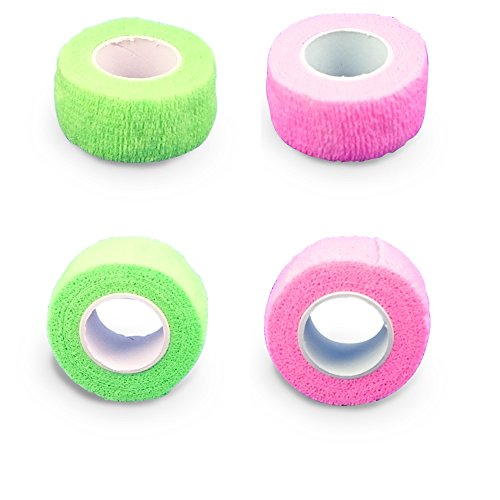 LisaCare 2 piezas, 2,5cm x 4,5m, Vendaje adhesivo , dedos de yeso , enlucidos rollo , pavimento elástico, venda cohesiva, la pavimentación de los niños sin pegamento,