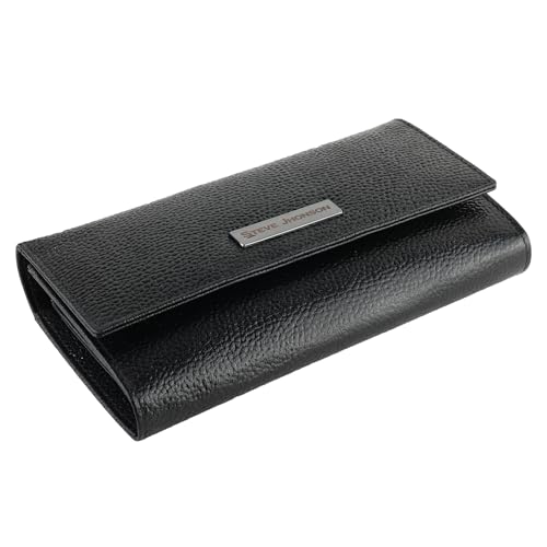 Image of Steve Jhonson Leather Wallet for Women - Mini Hand Purse with Card Holder - Women Stylish Clutch - Cute Mini Ladies Wallet for Daily Use - Fancy Ladies Purse with Slim Design (Black)