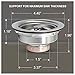 Highcraft 9733 Kitchen Sink (3-1/2'' Inch) Stainless Steel Drain Assembly With Strainer Basket-and Rubber Stopper, 3.5