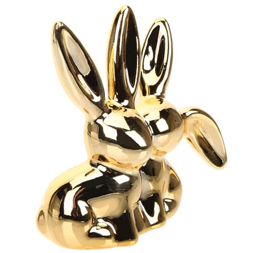 MUCKLILY Soporte para Anillos Forma de Conejo Dorado Expositor para Joyas Base Estable para Organización y Exhibición Tocador