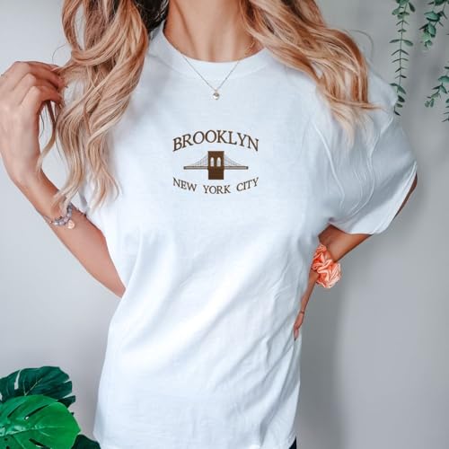 Embroidered Brooklyn New York City Sweatshirt, Brooklyn Tee Gift, New York Travel Hoodie Embroidery, Brooklyn Tourist Attraction Tee, New York Visitor Gift, American Travel Gift2