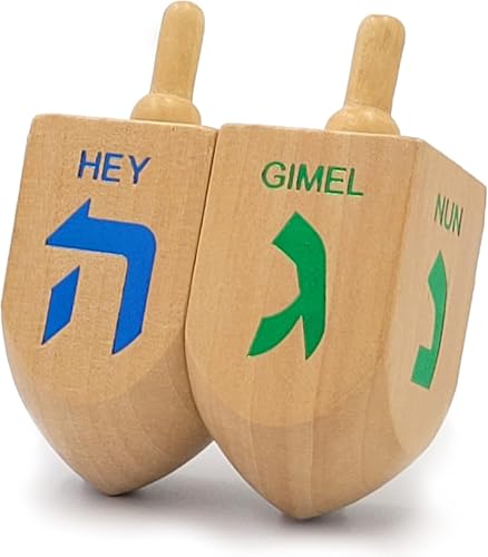 Hanukkah-Dreidel-Extra-Large-Wooden-Dreidels-Hand-Painted-Includes-Game-Instruction-Cards-2-Pack-XL-Dreidel Hanukkah Dreidel Extra Large Wooden Dreidels Hand Painted Includes Game Instruction Cards 2 Pack XL Dreidel