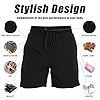 Aisprts Swimming Shorts Men Swimming Trunks with Compression Liner 2 in 1 Quick Dry Water Repellent Mens Swim Shorts Board Shorts Beach Shorts with 2 Zipper Pockets Black #2