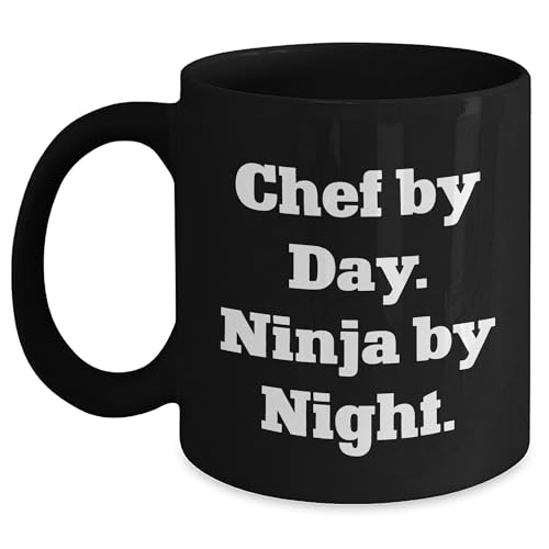 Chef By Day, Ninja By Night, Gifts from Men to Chef, Black Coffee Mug