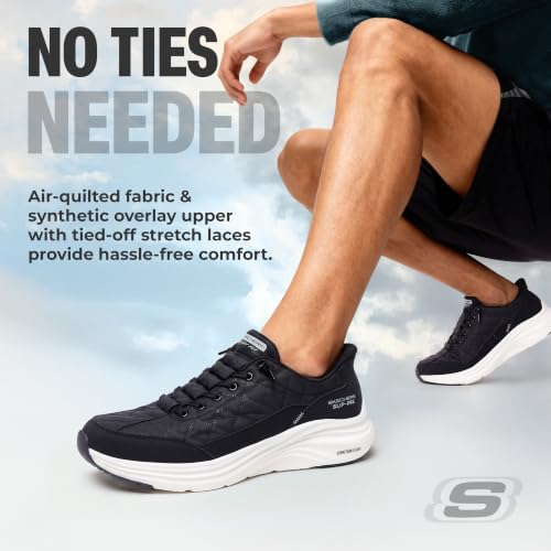 Skechers Herren Contour Foam Cozy Fit Hands Free Slip In Sneaker, Schwarz/Weiß, 47.5 EU Weit – Ansicht 5