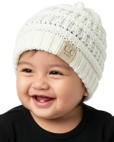 Image of Funky Junque Baby Winter Hat – Cute Newborn Hats, Cozy Warm Infant Beanie, Soft Knit Stocking Stuffer for Babies 0–12 Months
