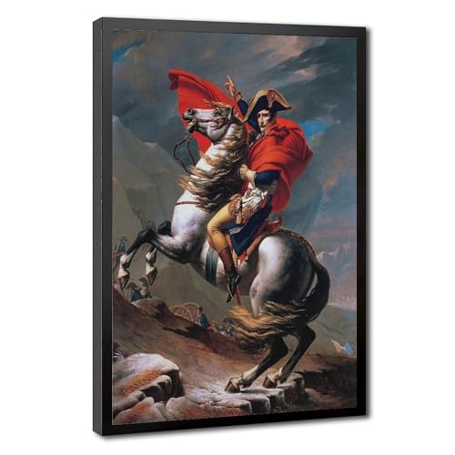 Toile Napoléon traversant les Alpes Jacques Louis David - Cadre suspendu décoration murale chambre