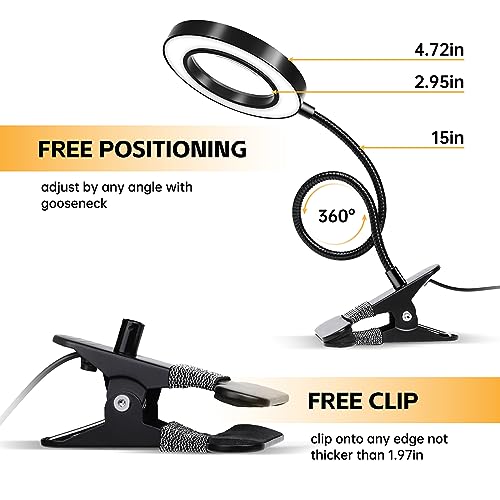 Beyamz GA91 5X Magnifying Glass With Light, 10W Clip On Light, 48 Led Magnifying Desk Lamp thumb #2