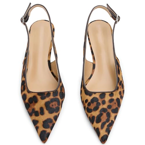 KysBloes Pointed Toe Slingback Kitten Heels for Women Low Heel Pointed Toe Pumps Formal Dress Shoes Sling Back Heels3