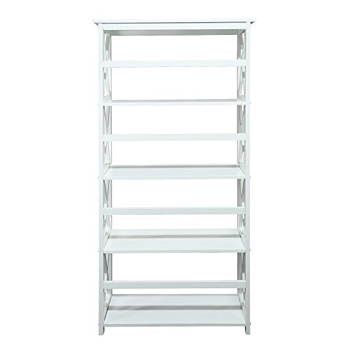 Casual Home Montego Bookcase, 5-Shelf, White,324-51 - Thumbnail 6