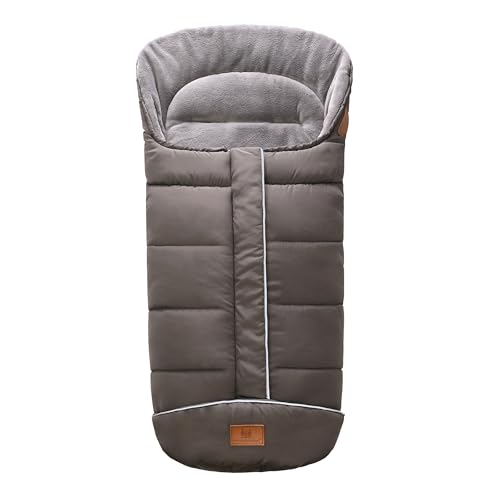 Miracle Baby Saco Silla Paseo Universal Invierno, Saco para Cochecito Bebe Antideslizante, Impermeable, Apto para Todo Tipo de cochecitos para bebés de 0 a 4 años (Gris Oscuro-Básico)
