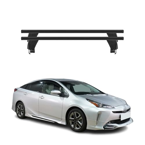 OMAC Roof Rack Cross Bars for Toyota Prius 2019-2022 Lockable 110Lbs Aluminium Black 2Pcs fits Cargo Carriers Kayak Canoe Bike Snowboard