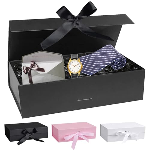 Boite Cadeau, 21 x 17 x 7 cm Boîtes Cadeaux, Boite Cadeau Magnétique, Boîte Cadeau Avec Couvercle, Convient pour Les Anniversaires, Les Mariages, Halloween, Noël