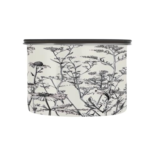 ATTX Lata Cafetera Hermética 500ml Diseño Flores Negro Blanco