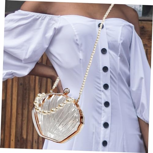 Sac à main perles tendance femme : sac bandoulière acrylique transparent de soirée