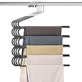 HuaQi Pants Hangers Space Saving Hangers for Closet Organizer Non Slip Closet Storage Organizer for