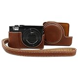 VOVMOEYA Funda para cámara Panasonic Lumix DC-TZ99 con Correa para el Hombro, Cuero PU, TZ99 Estuche, Cubitera, Bolsa, Accesorios, Elegante, Protectora, Ajuste preciso, Camera Case