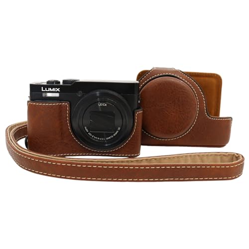 VOVMOEYA Tasche für Panasonic Lumix DC-TZ99 mit verstellbarem Schultergurt, TZ99 Hülle, PU-Leder, Kameratasche, Schutzhülle, Koffer, Camera Hülle