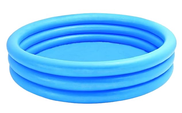 YSAMAX 3 Ring Blue Crystal Paddling Pool, Swimming Pool Kids Garden Fun, Swimming Pool, Summer Fun, Water Fun, Long-Lasting, Durable, 58" x 13", Blue