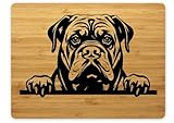 Bambus Schneidebrett Frühstücksbrettchen 15x20cm Hund Cane Corso