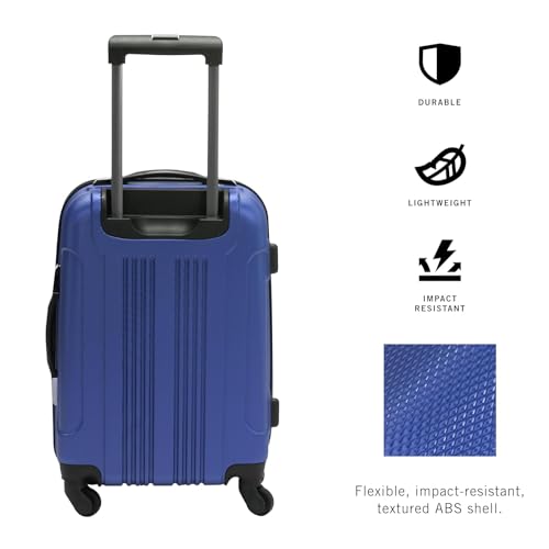 Image of Kenneth Cole REACTION Out of Bounds Lightweight Hardshell 4-Wheel Spinner Luggage, Cobalt Blue, 20-Inch Carry On