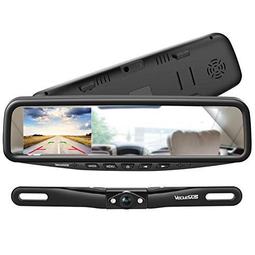 VT1 1080P Wired Car Backup Camera Kit, Easy to Install for Continuous or Reversing Viewing, 4.3″ in-Mirror Clip-on Monitor with HD Backup Camera for Cars, Pickups, SUVs, Vans, Sedans, Trucks
